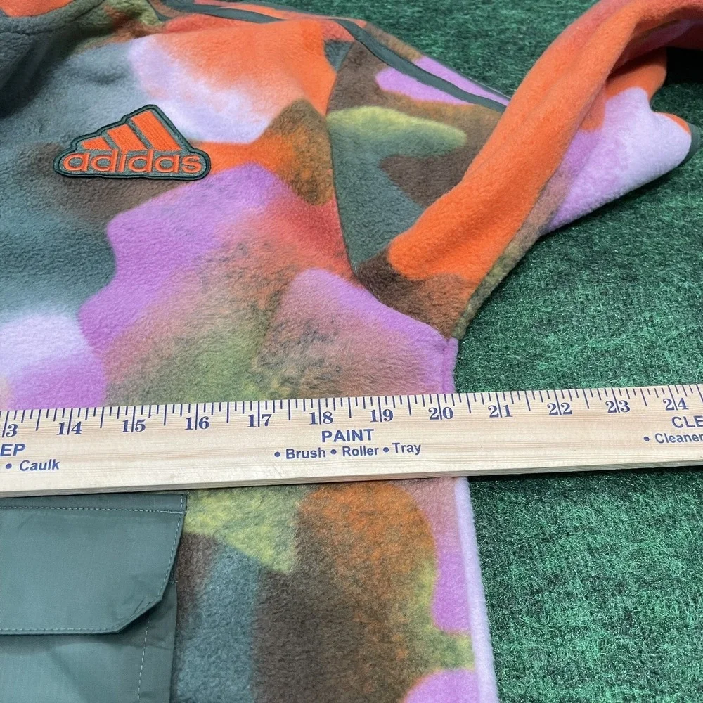 ADIDAS Cozy Fleece‎ Sweatshirt Boys XL Tie Dye Camo 1/4 Zip Pullover Pocket NEW